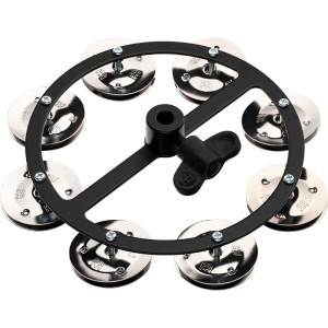 Meinl HTHH1BK 5" Hihat Tambourine, Single Row, Stainless Steel Jingles