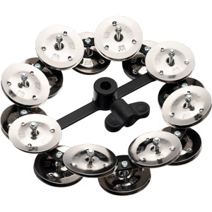 Meinl HTHH2BK 5" Hihat Tambourine, Dual Row, Stainless Steel Jingles