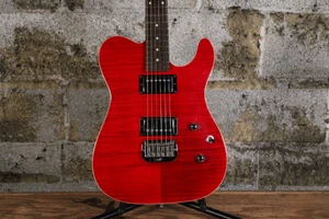 G&L ASAT Deluxe Tribute Series Carved Top Transparent Red (Used)
