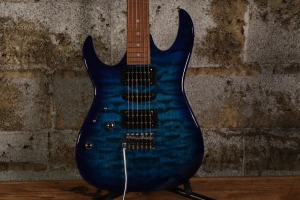 Ibanez GRX70QAL Left Handed Transparent Blue Burst