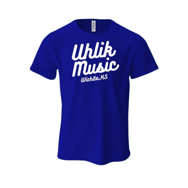 Uhlik Music Cursive Logo T-Shirt Blue