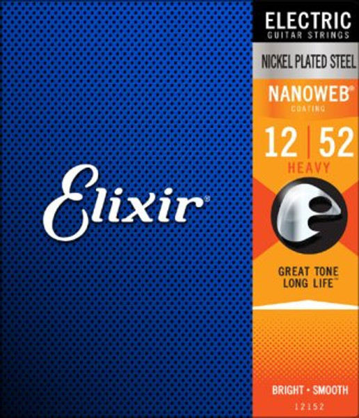 Elixir Nanoweb Coated Electric Guitar Strings 12-52