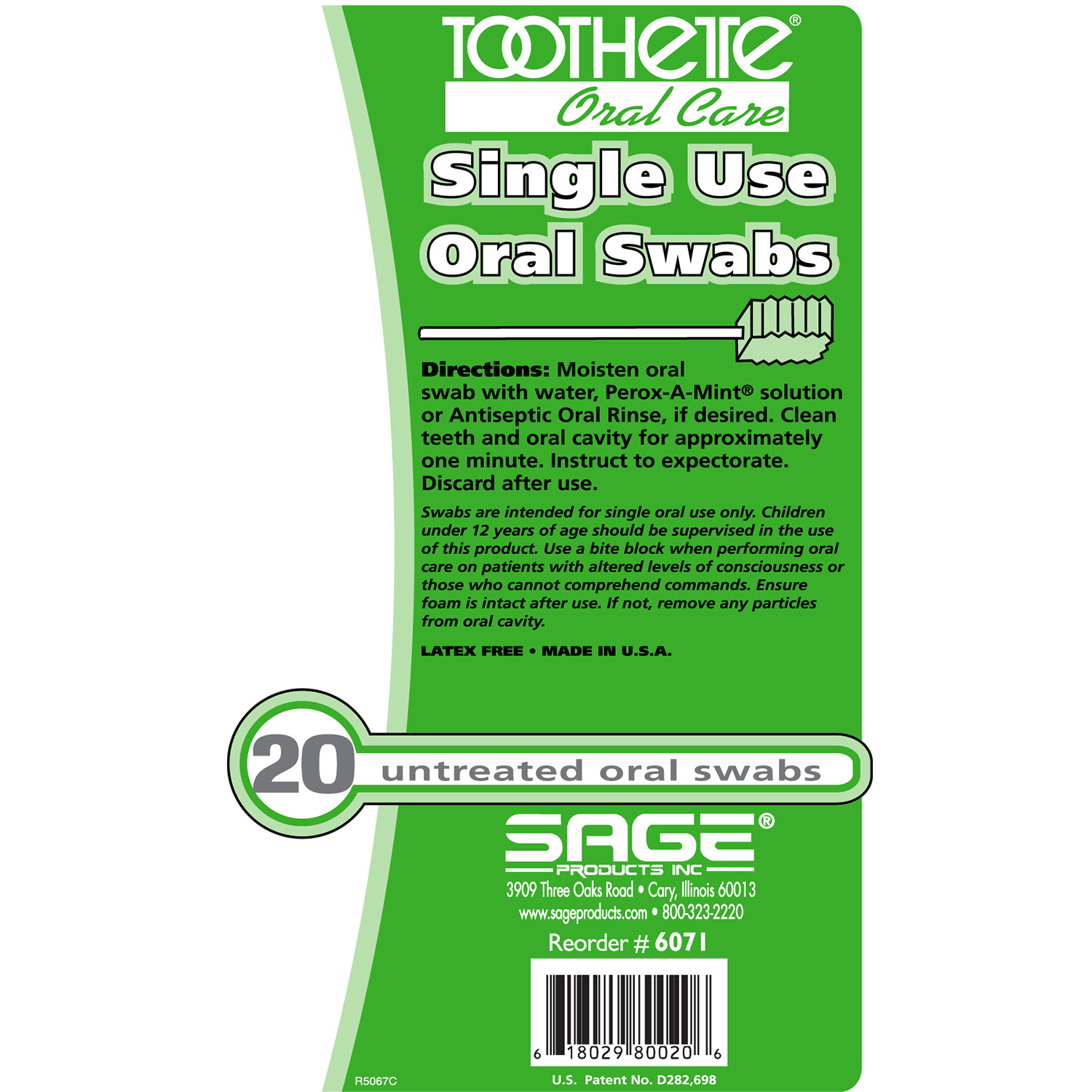 Sage Toothette Plus Oral Swabs Stryker Home Care
