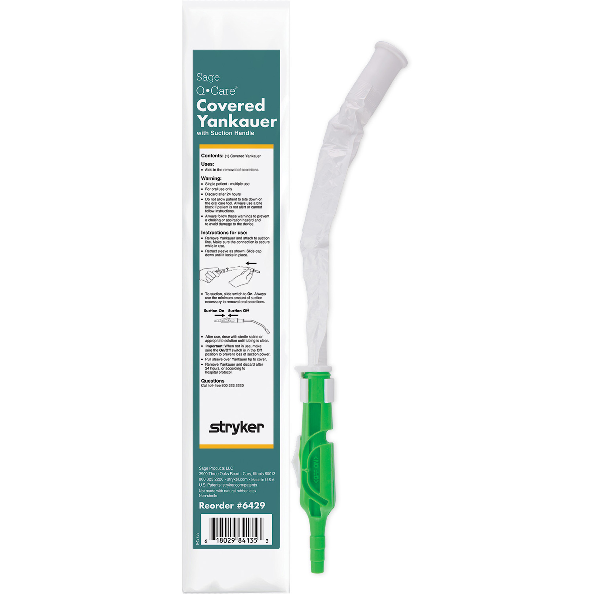 Sage Covered Yankauer with Suction Handle Stryker Home Care