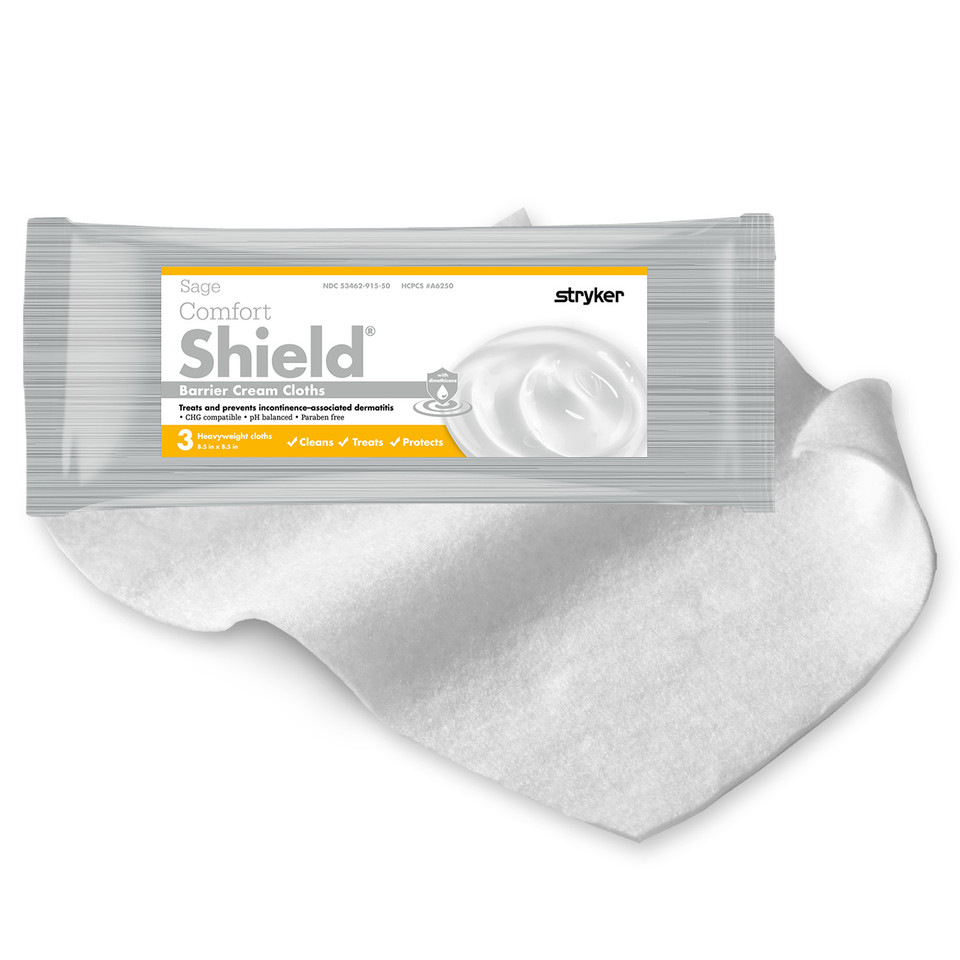 Sage Comfort Shield Incontinence Care Wipe 3pk Large Stryker Home Care