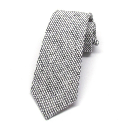 Grey & White Stripe Necktie 