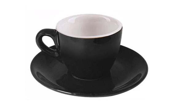 Black Espresso Cup and Saucer | I.P.A Aoste | Great Infusions
