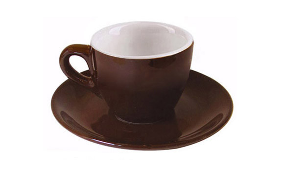Dark Brown Espresso Cup / Saucer | I.P.A Aoste | Great Infusions