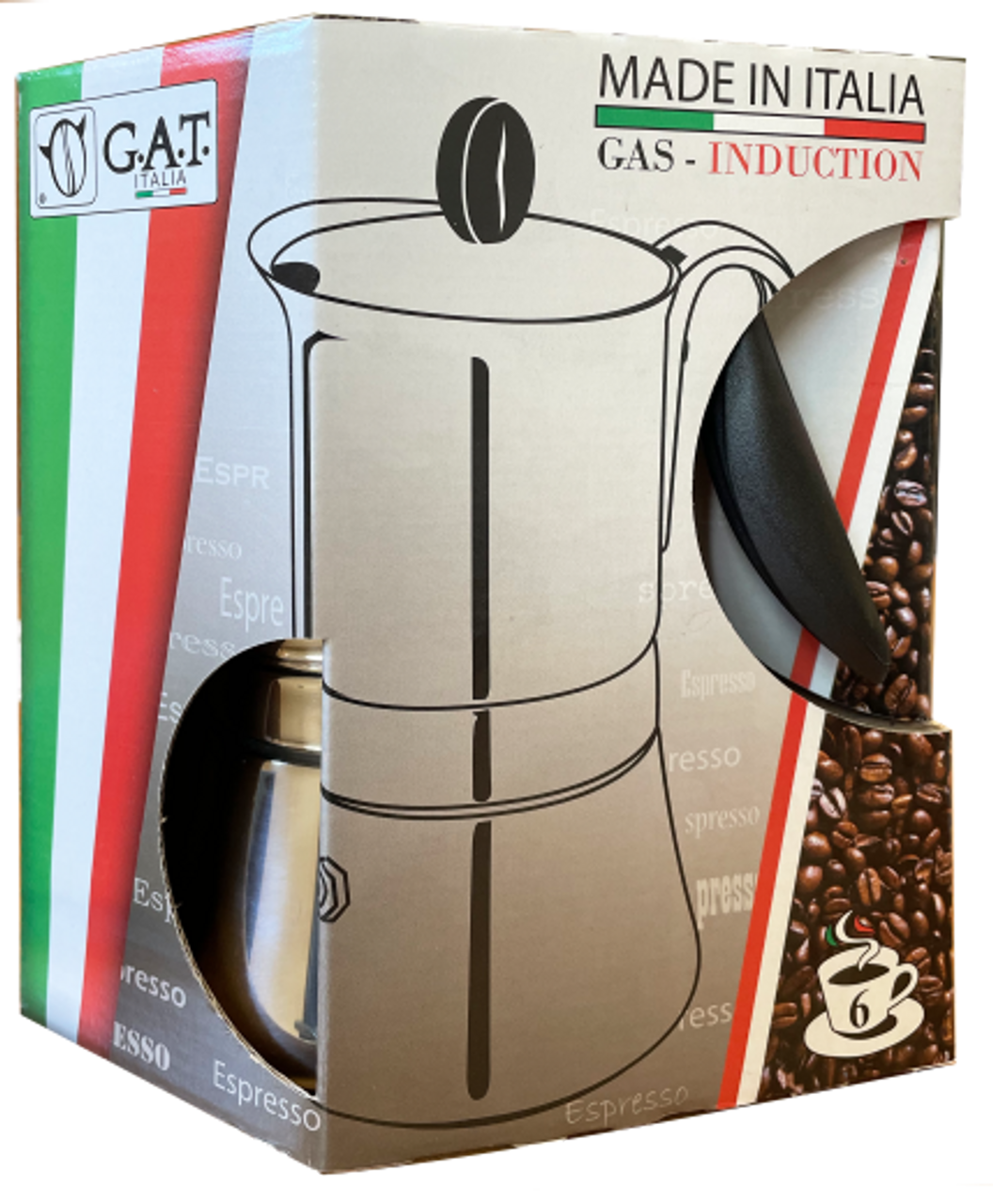 COPOTEA Moka Pot Induction Stovetop Espresso Maker, Borosilicate Glass &  Stainless Steel Moka Pot, 240 ml/8.5 oz/6 Espresso Cup for Strong Coffee