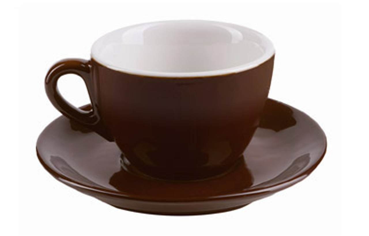 Dark Brown Espresso Cup / Saucer, I.P.A Aoste
