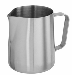 ReaNea Silver Milk Frothing Pitcher 12oz Stainless Steel Milk Frother Cup 