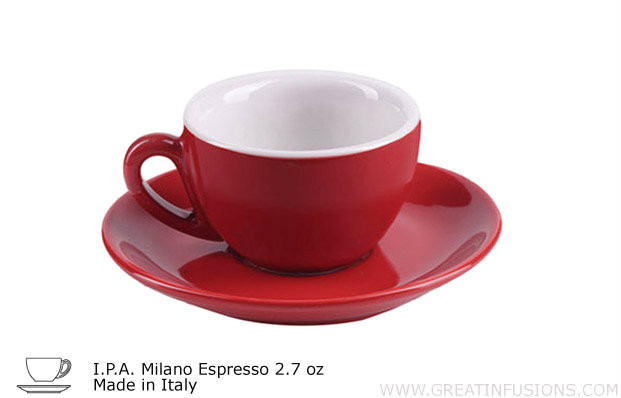 Parle Italiano? I.P.A Italian Rosso (Red) Espresso Cups | Great