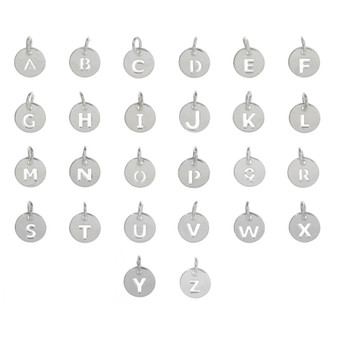 Round Disc Initial Alphabet Letter Charm