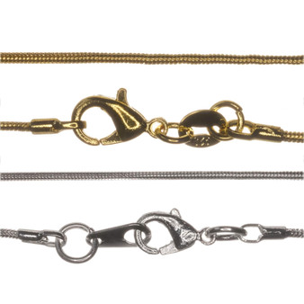 Plated Rounded Snake Chains - 1mm (Pack of 5)