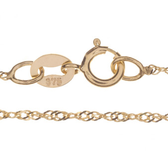 9ct Gold Twisted Singapore Chain - 0.8mm