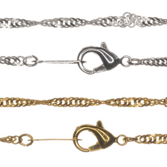 Plated Twisted Singapore Chains - 2mm