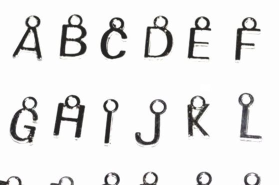 Alphabet Letter Charms (Silver Plated)