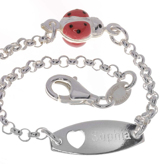 Personalised Baby ID Bracelet - Ladybird