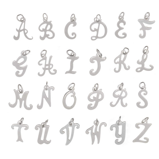STS Small Script Initial Alphabet Letter Charm