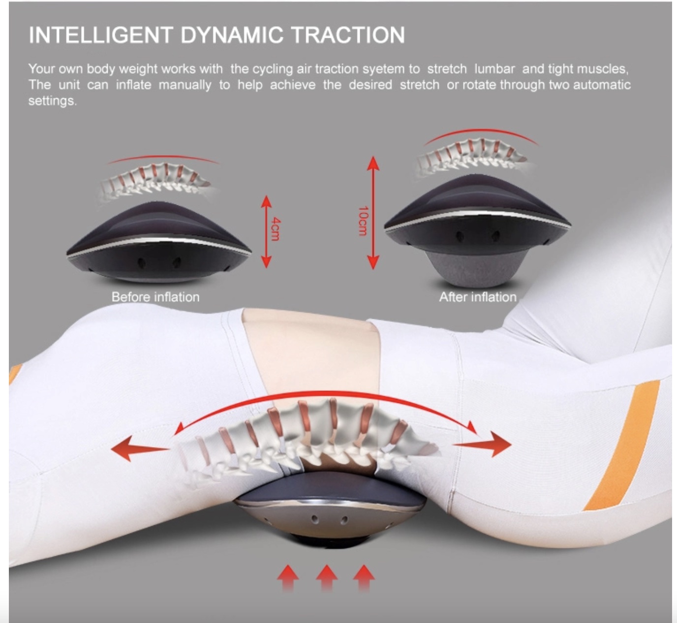 PMT Dynamic Wedge Automatic Lumbar Traction Device: Back Pain Relief