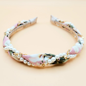 Pastel Pearl Headband (Pink Flower)