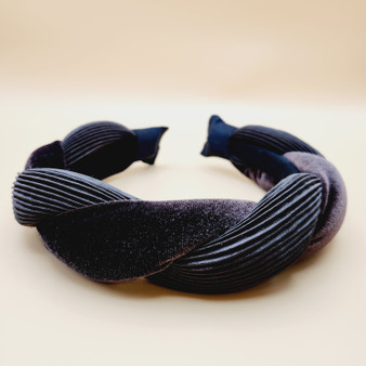 Twist Velvet Silk Headband (Dark Brown)