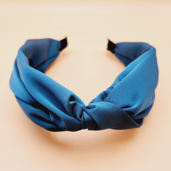 Silk twist fabric headband (Coral blue)