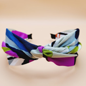 Lined Design Twist Headband (Purple)