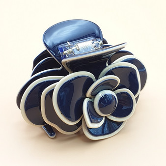 Large Rose Hair Claw (Navy)