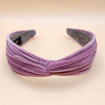 Middle twist velvet headband (Pink)
