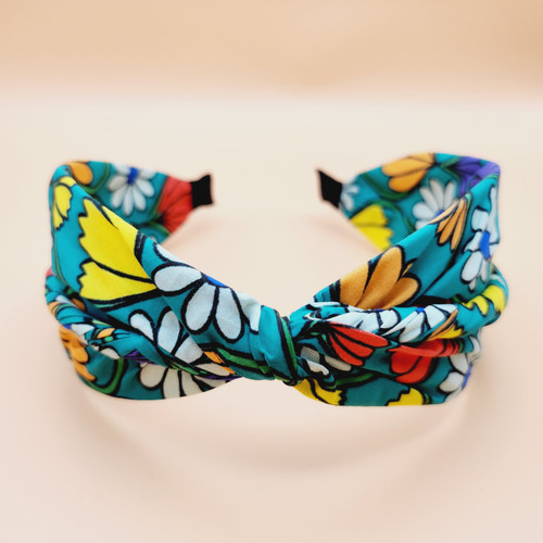 Floral Print Twist Fabric Headband (Green)