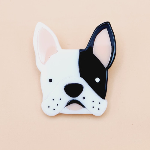 French Bulldog Resin Brooch
