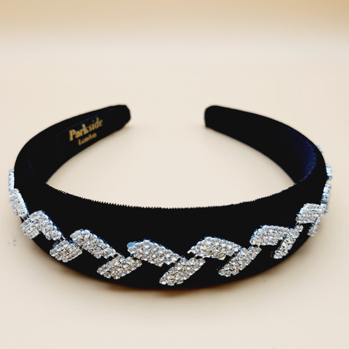 Leaf Crystal Velvet Headband (Black) Leaf Crystal Velvet Headband (Black)