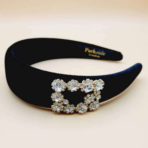 Velvet Crystal Buckle Headband (Black) Velvet Crystal Buckle Headband (Black)