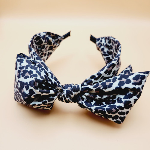 Leopard Ribbon Fabric Headband (Light Brown) Leopard Ribbon Fabric Headband (Light Brown)