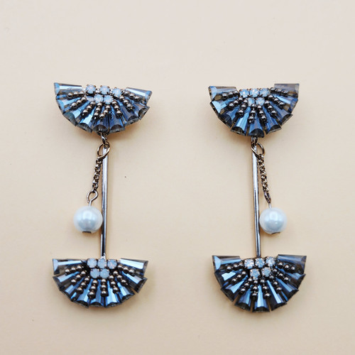 Art Deco Fan Earrings