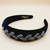 Leaf Crystal Velvet Headband (Black with blackdia)