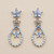 Zirconia Floral Pearl Loop Earrings