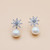 Snowflake pearl drop earrings