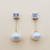 Square Point Pearl Earring