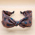 Flower dot bow fabric headband (Brown)
