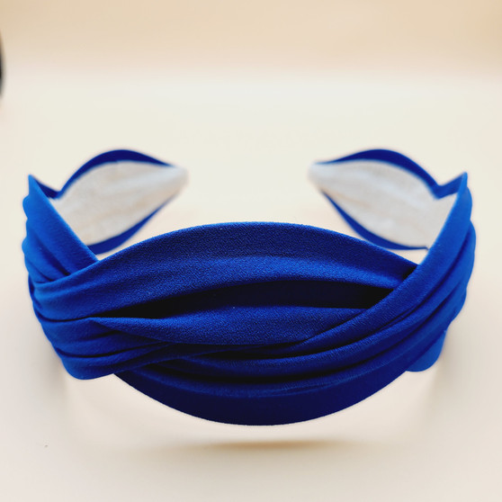 Silk wavy headband (Blue)
