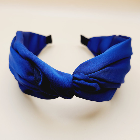 Silk twist fabric headband (Blue)