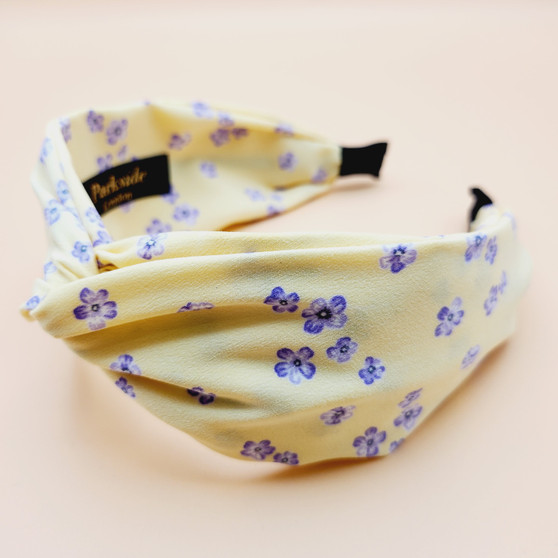 Myosotis Pattern Fabric Headband (Yellow)