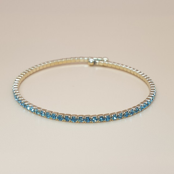 Crystal Bangle (Aquamarine/gold)