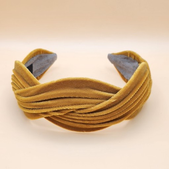 Wavy velvet headband (Mustard)
