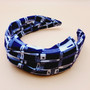Unbalanced Square Fabric Headband (Blue)