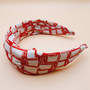 Unbalanced Square Fabric Headband (Red)