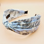 Leaves Patterned Fabric Headband (Sky blue)