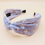 Floral Pattern Silky Fabric Headband (Purple)